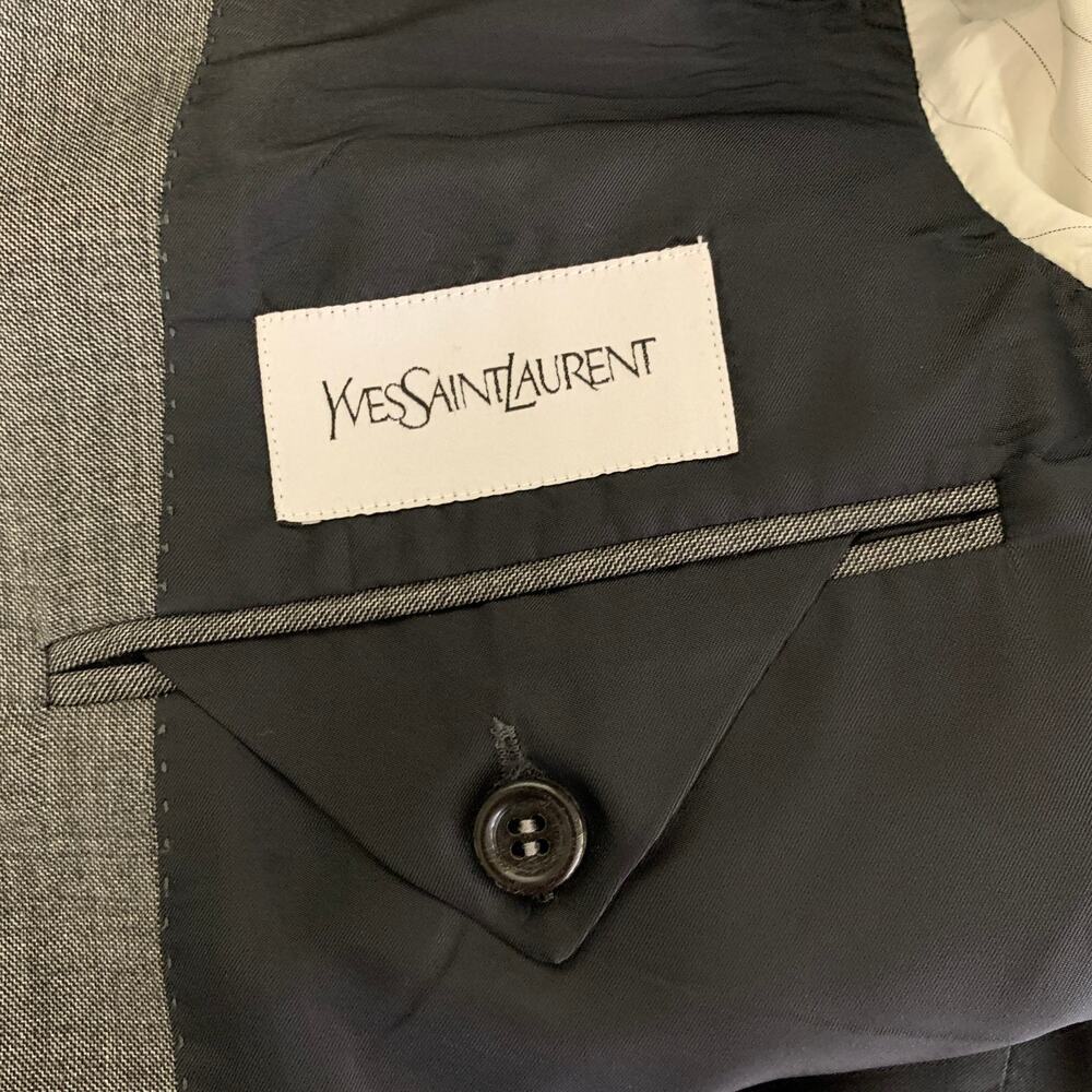 YVES SAINT LAURENT Size 40 Grey Wool Blazer Coat - Picture 4 of 8